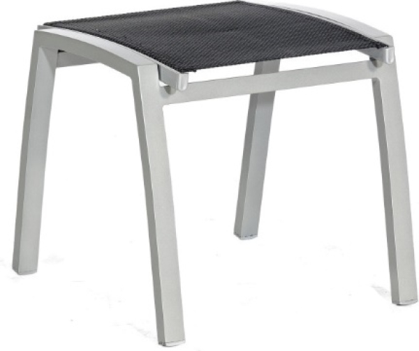 Fußhocker Florida Alu silber Textilgewebe schwarz